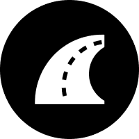 Asphalt paving icon representing high-performance solutions for commercial and industrial sites, emphasizing durability and smooth traffic flow.