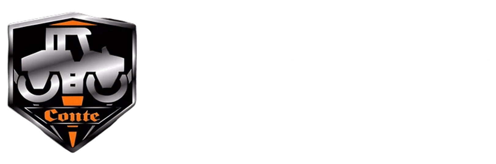 Conte Paving & Construction logo featuring a stylized construction vehicle, emphasizing local paving expertise and quality workmanship.