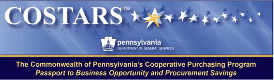 COSTARS logo and banner for Pennsylvania's Cooperative Purchasing Program, highlighting business opportunities and procurement savings.